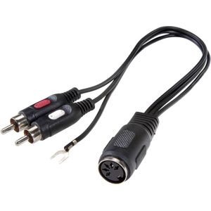 SpeaKa Professional SP-7869832 Cinch / DIN-aansluiting Audio Y-adapter [1x DIN-bus 5-polig - 2x Cinch-stekker] Zwart