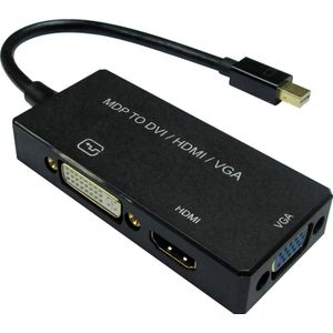 Value 12.99.3154 DisplayPort-kabel Mini-displayport / DVI Adapterkabel Mini DisplayPort-stekker, DVI-I 18+5-polige bus 0.10 m Zwart