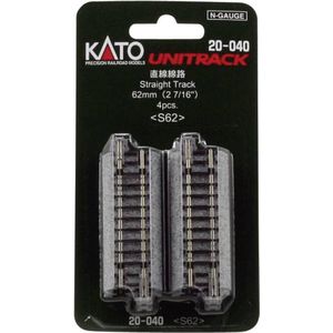 N Kato Unitrack 7078010 Rechte rails 62 mm 4 stuk(s)