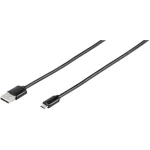 Vivanco USB-kabel USB 2.0 USB-A stekker, USB-micro-B stekker 1.00 m Zwart 35815