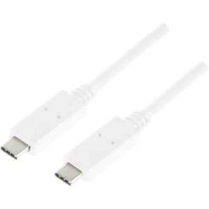 LogiLink USB-kabel USB 3.2 Gen1 (USB 3.0 / USB 3.1 Gen1) USB-C stekker, USB-C stekker 1.00 m Wit CU0131