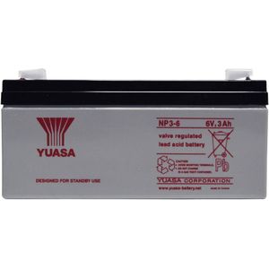 Yuasa NP3-6 Loodaccu 6 V 3 Ah Loodvlies (AGM) (b x h x d) 134 x 64 x 34 mm Kabelschoen 4.8 mm Onderhoudsvrij