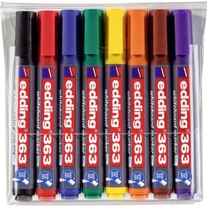 Edding 363 4-363-8 Whiteboardmarkerset Blauw, Bruin, Geel, Groen, Oranje, Rood, Zwart, Violet 8 stuk(s)