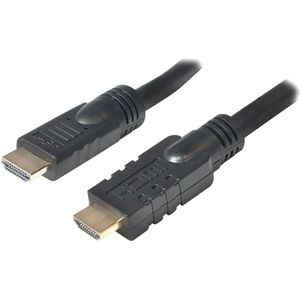 LogiLink CHA0030 HDMI-kabel HDMI Aansluitkabel HDMI-A-stekker, HDMI-A-stekker 30.00 m Zwart Vergulde steekcontacten