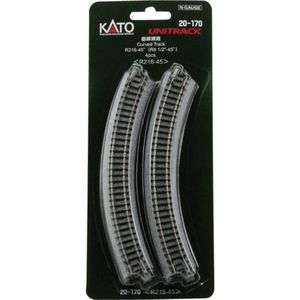 N Kato Unitrack 7078113 Gebogen rails 15 ° 216 mm 4 stuk(s)