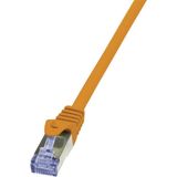 LogiLink CQ3058S RJ45 Netwerkkabel, patchkabel CAT 6A S/FTP 2.00 m Oranje Vlambestendig, Snagless 1 stuk(s)