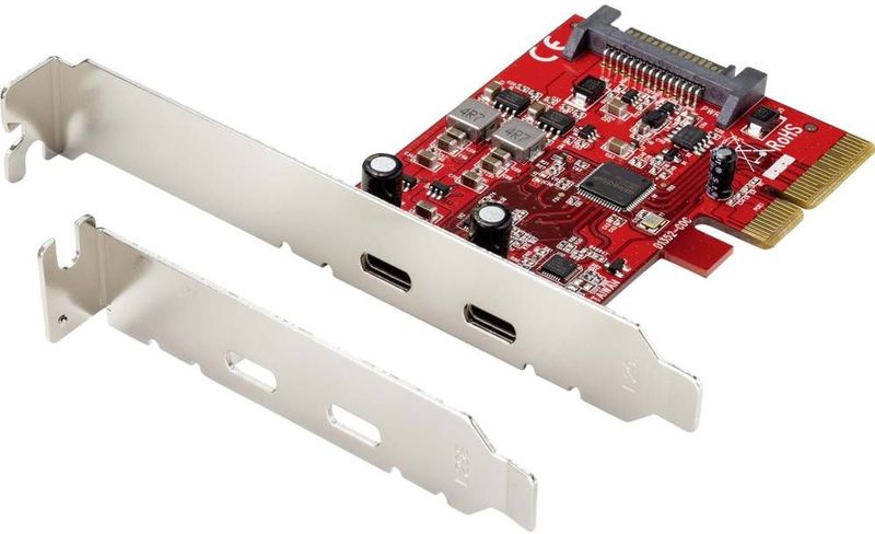 Renkforce RF-4599664 2 poorten USB 3.1 Gen 2-controllerkaart USB-C 3.1 Gen 2 PCIe