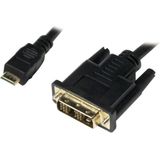 LogiLink CHM004 HDMI-kabel HDMI / DVI Adapterkabel HDMI-mini-C-stekker, DVI-D 18+1-polige stekker 2.00 m Zwart