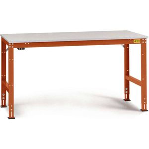 Manuflex LU4056.2001 ESD ESD-werktafel universele standaard achtergrond tafel met kunststof plaat, bxdxh = 1500 x 800 x 766-876 mm Rood-oranje (RAL 2001)