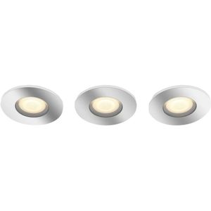 Philips Lighting Hue LED-inbouwlamp 871951434081700 Hue White Amb. Adore Deckenspots rund 3 flg. silber 350lm 3xinkl. Dimmschalter GU10 15 W