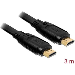 Delock 82671 HDMI-kabel HDMI Aansluitkabel HDMI-A-stekker, HDMI-A-stekker 3.00 m Zwart