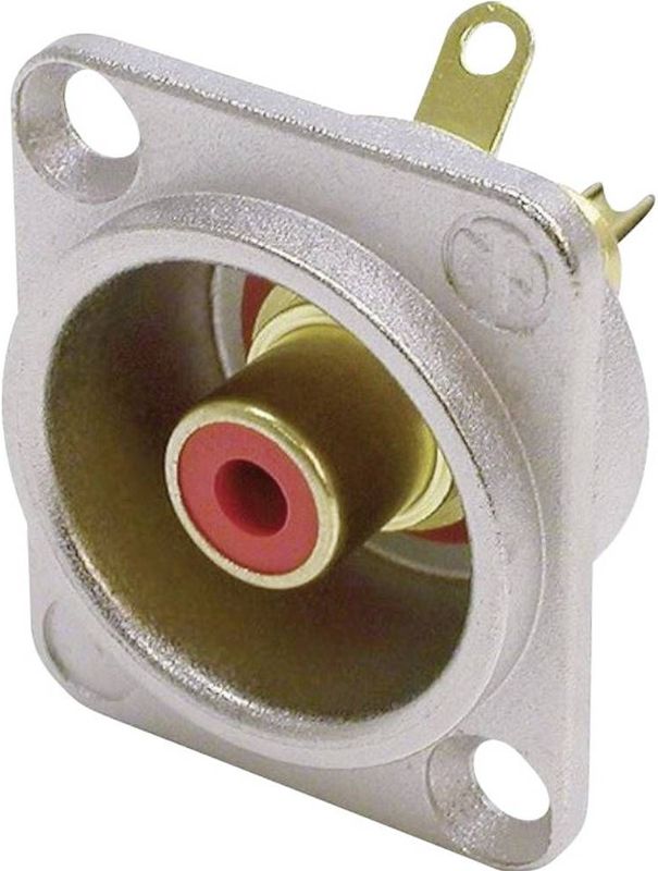 Neutrik NF2D2 Cinch-connector Flensbus, contacten recht Aantal polen: 2 Zilver, Rood 1 stuk(s)