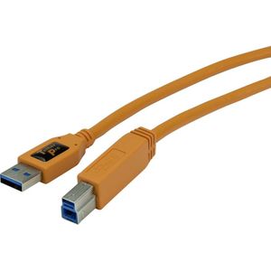 Tether Tools USB-kabel USB 3.2 Gen1 (USB 3.0 / USB 3.1 Gen1) USB-A stekker, USB-B stekker 4.60 m Oranje CU5460ORG