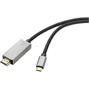 Renkforce RF-4995152 HDMI-kabel USB-C / HDMI Adapterkabel USB-C stekker, HDMI-A-stekker 3.00 m Zwart Ultra HD (8K)