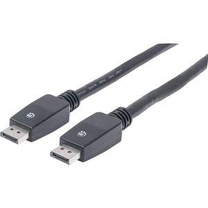 Manhattan 354134 DisplayPort-kabel DisplayPort Aansluitkabel DisplayPort-stekker, DisplayPort-stekker 10.00 m Zwart Folie afscherming, UL gecertificeerd, Ultra