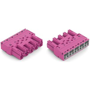 WAGO 770-295/080-000 Connector WINSTA MIDI Stekker, recht Totaal aantal polen: 5 25 A Pink 50 stuk(s)