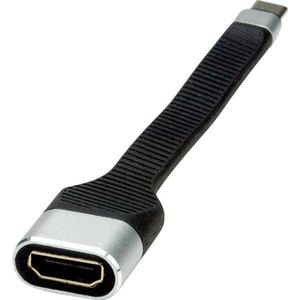 Roline 12.03.3212 USB-C-displaykabel USB-C / HDMI Adapterkabel USB-C stekker, HDMI-A-bus 0.13 m Zwart