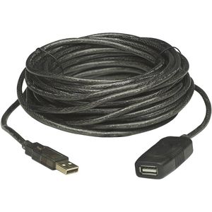 Manhattan USB-kabel USB 2.0 USB-A stekker, USB-A bus 20.00 m Zwart 150958
