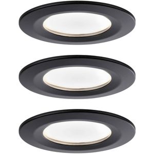 Paulmann 94473 LED-inbouwlamp Set van 3 stuks LED 18 W Zwart (mat)