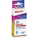 Edding Inktcartridge vervangt Canon CLI-551XL Compatibel Cyaan EDD-322 18-322-01