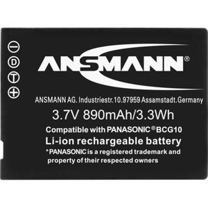 Ansmann DMW-BCG10 Camera-accu Vervangt originele accu DMW-BCG10e, DMW-BCG10 3.7 V 890 mAh