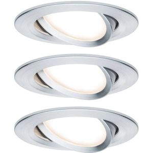 Paulmann 93451 Nova Inbouwlamp Set van 3 stuks LED LED 18 W Aluminium (gedraaid)