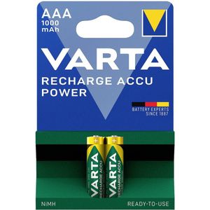 Varta RECH.AC.PowerAAA1000mAh BLI2 Oplaadbare AAA batterij (potlood) NiMH 1000 mAh 1.2 V 2 stuk(s)