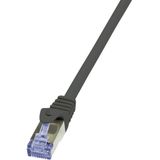 LogiLink CQ3043S RJ45 Netwerkkabel, patchkabel CAT 6A S/FTP 1.50 m Zwart Vlambestendig, Snagless 1 stuk(s)