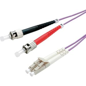 VALUE F.O. kabel 50/125µm OM4, LC/ST, violet, 0,5 m