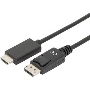 Digitus AK-340303-020-S DisplayPort-kabel DisplayPort / HDMI Adapterkabel DisplayPort-stekker, HDMI-A-stekker 2.00 m Zwart Afgeschermd (drievoudig)