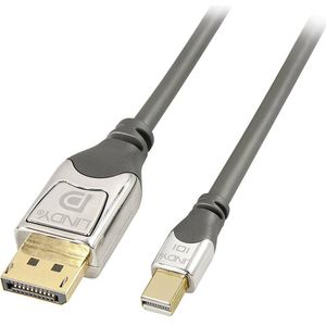LINDY 36312 DisplayPort-kabel Mini-displayport / DisplayPort Adapterkabel Mini DisplayPort-stekker, DisplayPort-stekker 2.00 m Grijs