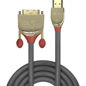 LINDY 36195 HDMI-kabel HDMI / DVI Adapterkabel HDMI-A-stekker, DVI-D 18+1-polige stekker 2.00 m Grijs