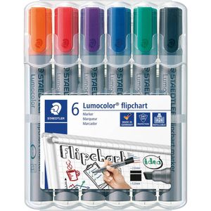 Staedtler 356 B WP6 Flipchartmarker Lumocolor® flipchart marker 356 B 2 - 5 mm Zwart, Blauw, Rood, Groen, Oranje, Lila 6 stuk(s)