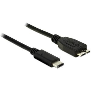 Delock USB-kabel USB 3.2 Gen1 (USB 3.0 / USB 3.1 Gen1) USB-C stekker, USB-micro-B 3.0 stekker 1.00 m Zwart 83677