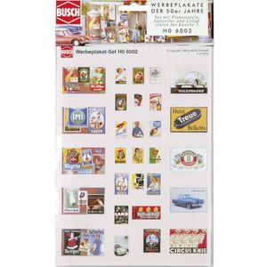 Busch 6002 H0 reclameposters uit de jaren 50 (Duitstalig) Bouwpakket