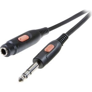 SpeaKa Professional SP-7870632 Jackplug Audio Verlengkabel [1x Jackplug male 6,3 mm - 1x Jackplug female 6,3 mm] 5.00 m Zwart