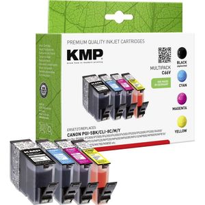 KMP Inktcartridge vervangt Canon PGI-5BK, CLI-8C, CLI-8M, CLI-8Y Compatibel Combipack Zwart, Cyaan, Magenta, Geel C66V 1504,0005