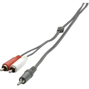 SpeaKa Professional SP-1300360 Cinch / Jackplug Audio Aansluitkabel [2x Cinch-stekker - 1x Jackplug male 3,5 mm] 2.00 m Zwart