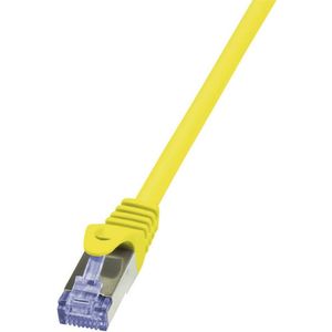 LogiLink CQ3037S RJ45 Netwerkkabel, patchkabel CAT 6A S/FTP 1.00 m Geel Vlambestendig, Snagless 1 stuk(s)