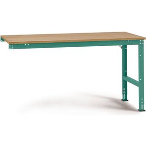 Manuflex AU6125.0001 Werk aanschuiftafel universele standaard met multiplex plaat, bxdxh = 2000 x 1000 x 760-870 mm Grijs, Groen