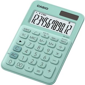 Casio MS-20UC-GN Bureaurekenmachine Groen Aantal displayposities: 12 werkt op zonne-energie, werkt op batterijen (b x h x d) 105 x 23 x 149.5 mm