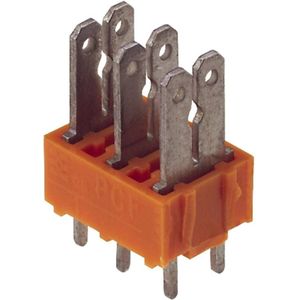 Weidmüller 9500490000 Splitter voor platte connectoren Insteekbreedte: 6.3 mm Insteekdikte: 0.8 mm 180 ° Deels geïsoleerd Oranje, Zilver 50 stuk(s)