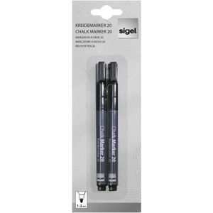 Sigel BA177 Krijtmarker Zwart 1 mm, 2 mm