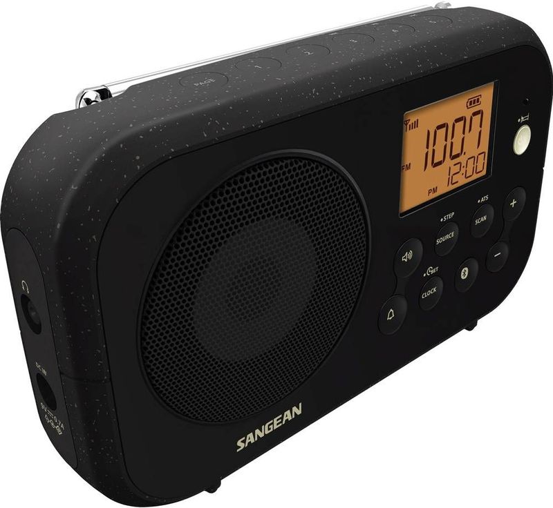 Sangean PR-D12 BT Radio Middengolf, VHF (FM) Bluetooth Zwart