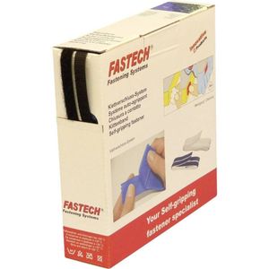 FASTECH® B10-SKL999910 Klittenband Om vast te plakken Hotmelt Haak- en lusdeel (l x b) 10 m x 10 mm Zwart 10 m