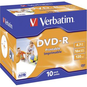 Verbatim 43521 DVD-R disc 4.7 GB 10 stuk(s) Jewelcase Bedrukbaar