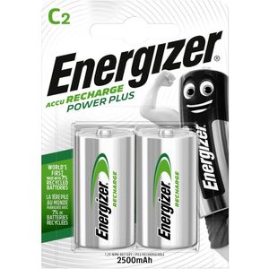 Energizer C - HR14 2500mAh - 1,2V Recharge Power Plus herlaadbare batterijen - 2 stuks