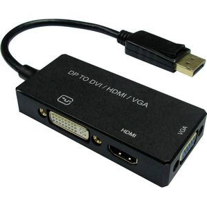 Value 12.99.3153 DisplayPort-kabel DisplayPort / DVI / HDMI / VGA Adapterkabel DisplayPort-stekker, DVI-D 24+1-polige bus, HDMI-A-bus, VGA-bus 15-polig 0.10 m