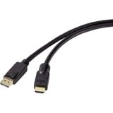 Renkforce DisplayPort / HDMI Adapterkabel DisplayPort stekker, HDMI-A stekker 20.00 m Zwart RF-4596876 Vergulde steekcontacten DisplayPort-kabel