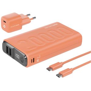 RealPower PB-20000 Power Pack Powerbank 20000 mAh Li-ion USB, USB-C Oranje